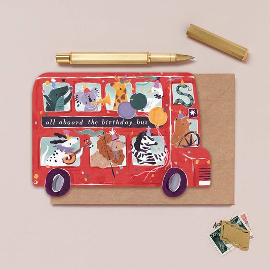 Partybus Kindergeburtstagskarte | Grußkarte für Kinder Sister Paper