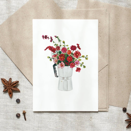 Postkarte - Espresso Bouquet Leo La Douce