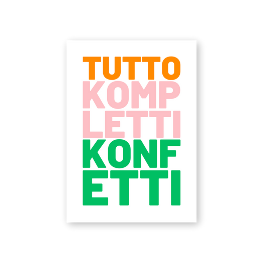 Postkarte - TUTTO KOMPLETTI KONFETTI Herr&Frau Hempel