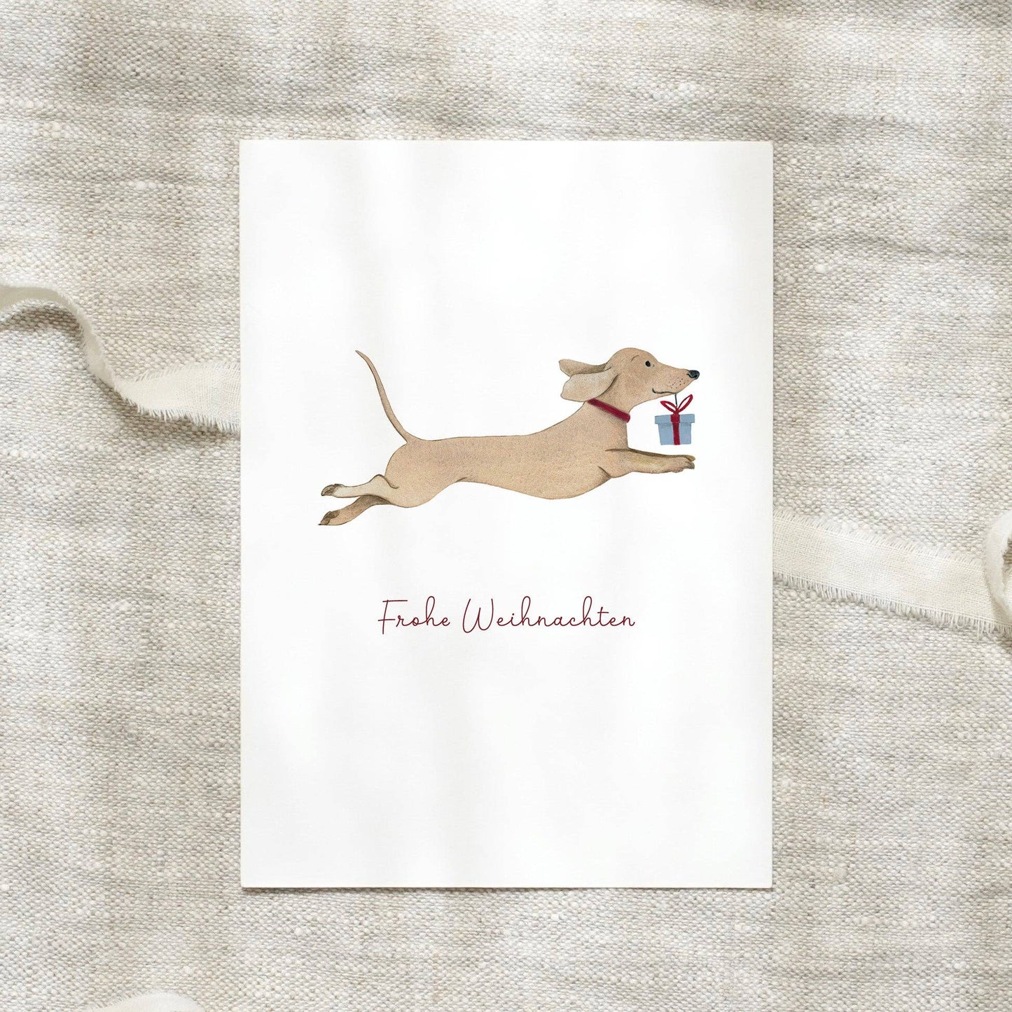 Postkarte · Weihnachtsdackel von Leo La Douce