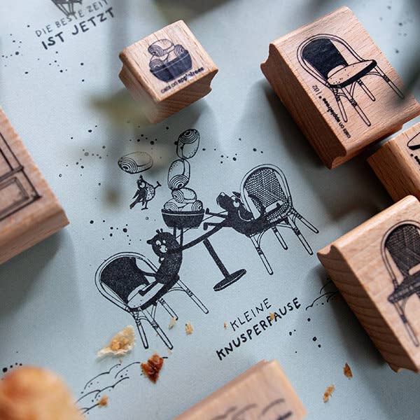 Stempel Korbstuhl 1 - cats on appletrees