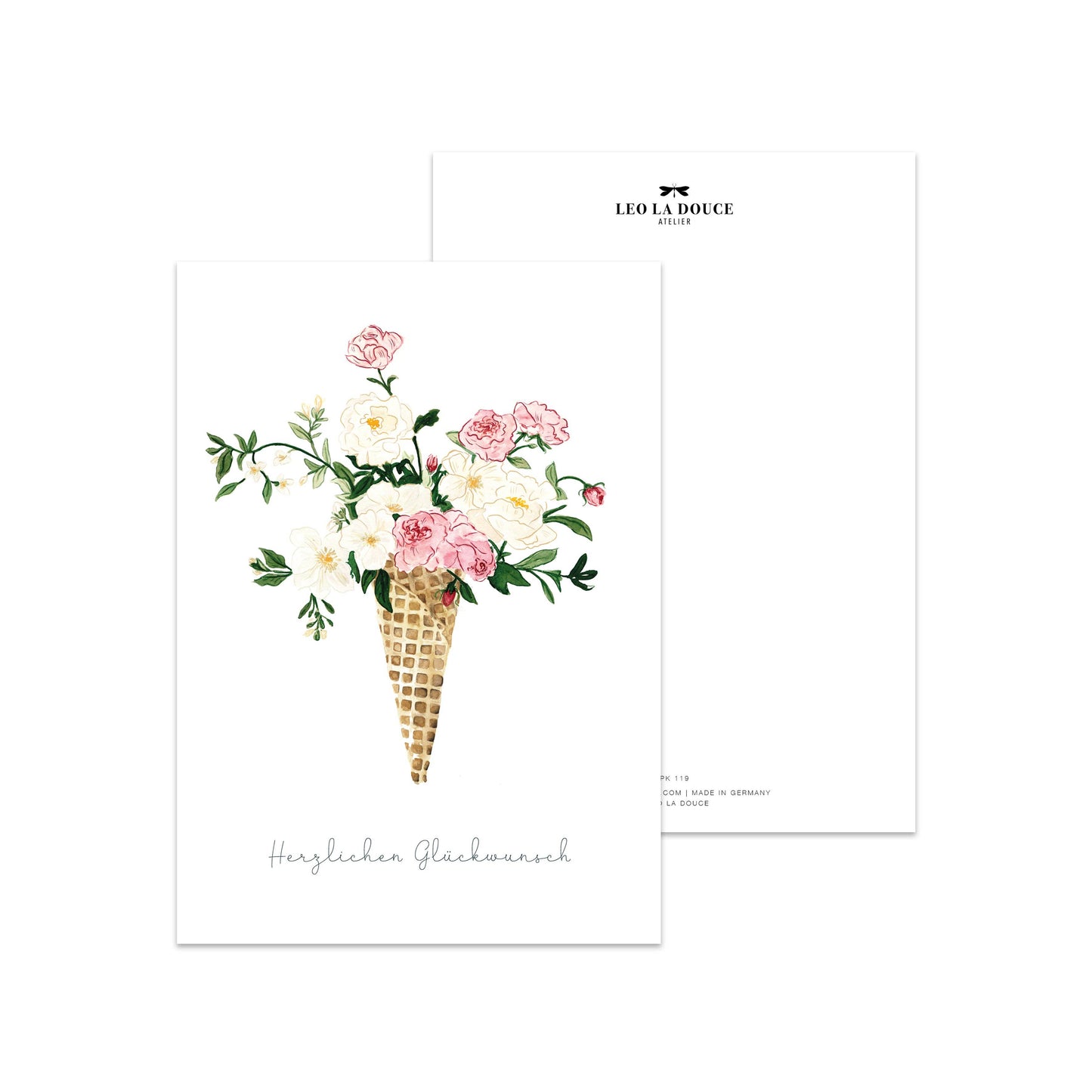 Postkarte - Flower cone | Rosen Leo La Douce