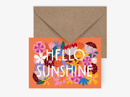 Postkarte Bloomy Hello - Typealive