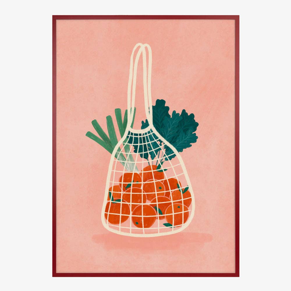 Pictufy Wholesale - Orangen im Netzbeutel Kunstdruck - Malerische Küche