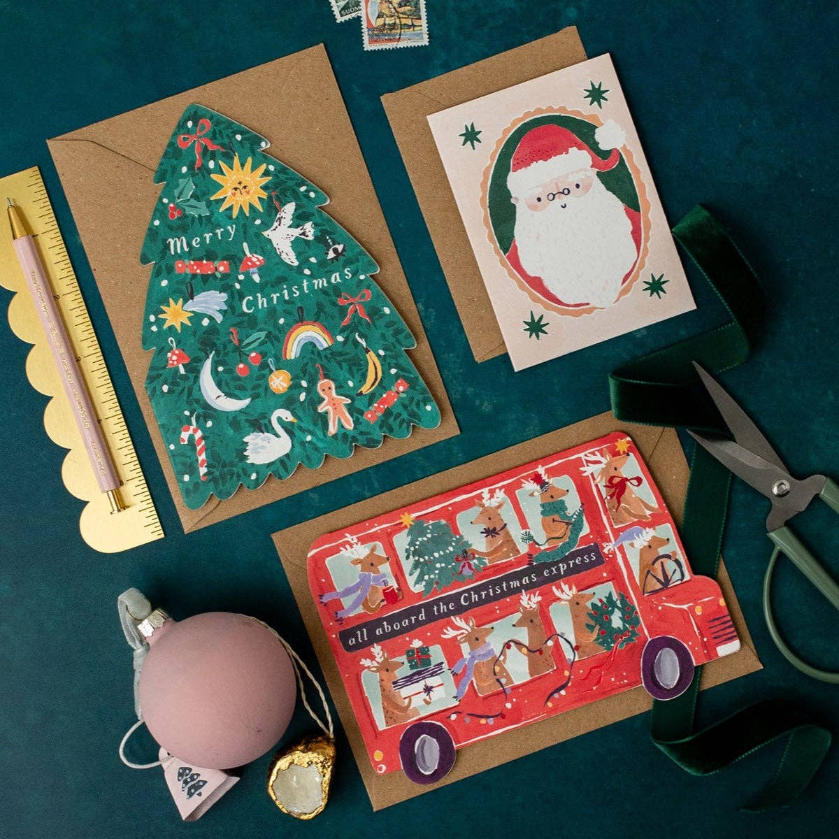Rentier-Bus-Weihnachtskarte | Festtagskarte Sister Paper