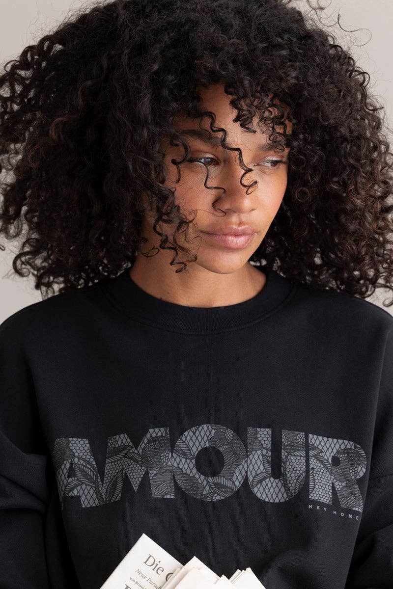 Hey Honey - Sweatshirt Amour Black