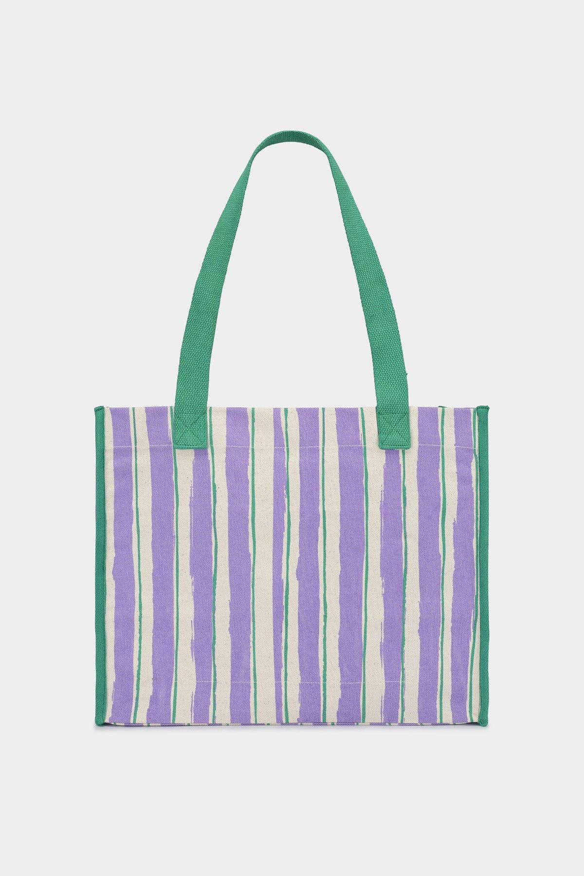 Hindbag - Shopper Claude, gestreift, Grün und Flieder