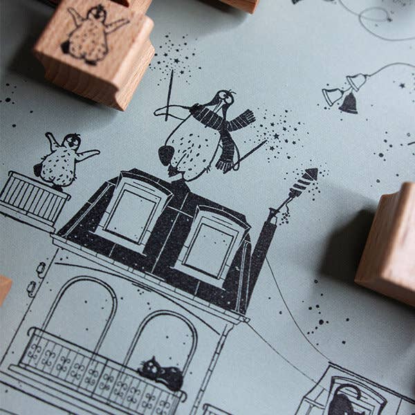 Ministempel Katze Frida liegend 2 - cats on appletrees