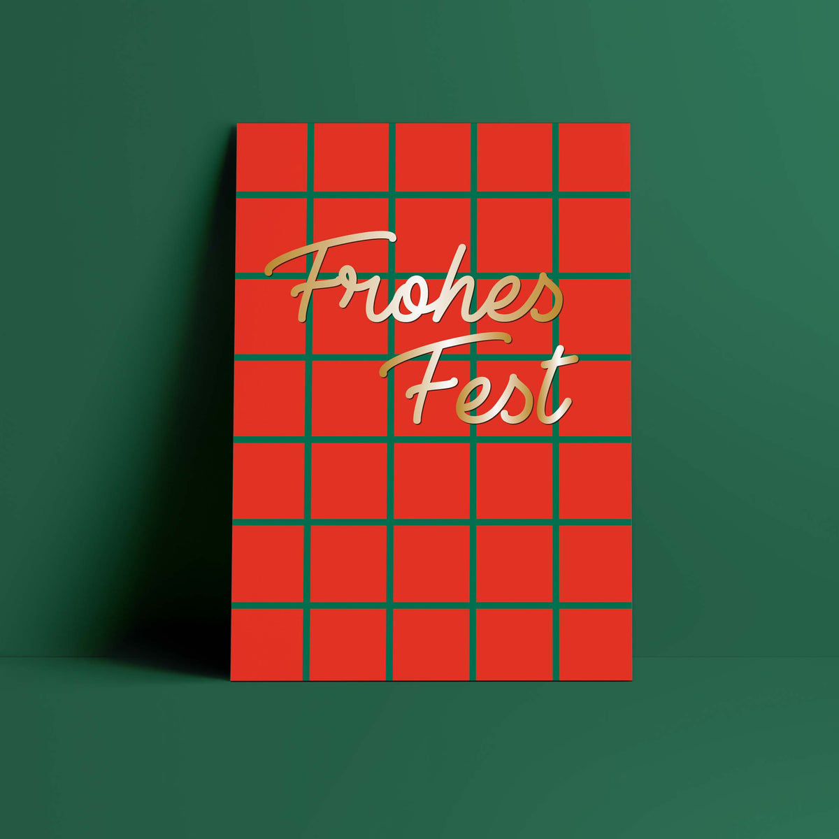 Designfräulein - Postkarte // Frohes Fest Gold Squares