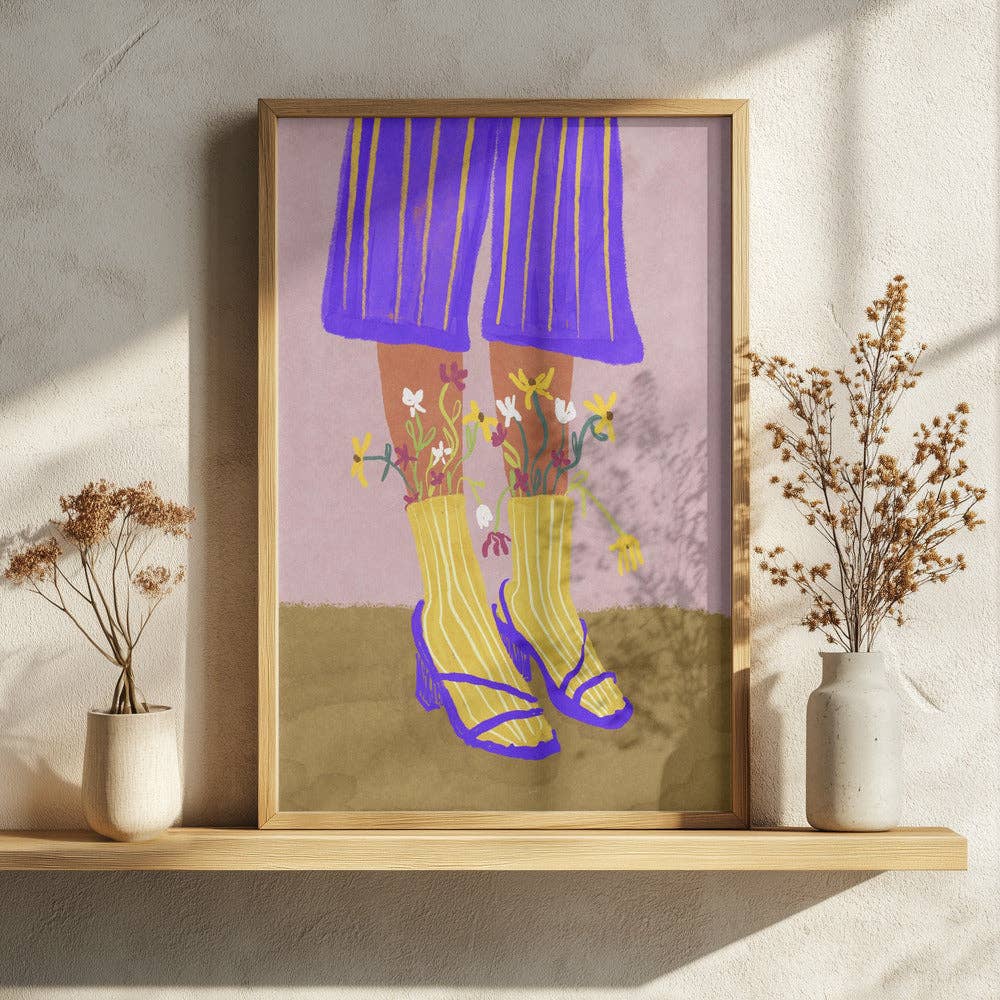 Pictufy Wholesale - Kunstdruck: Blumen, Socken, High Heels – malerische Mode-Dekoration