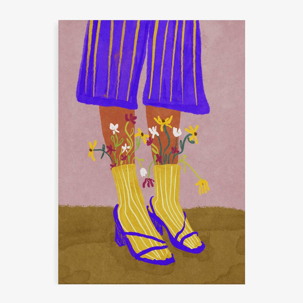 Pictufy Wholesale - Kunstdruck: Blumen, Socken, High Heels – malerische Mode-Dekoration