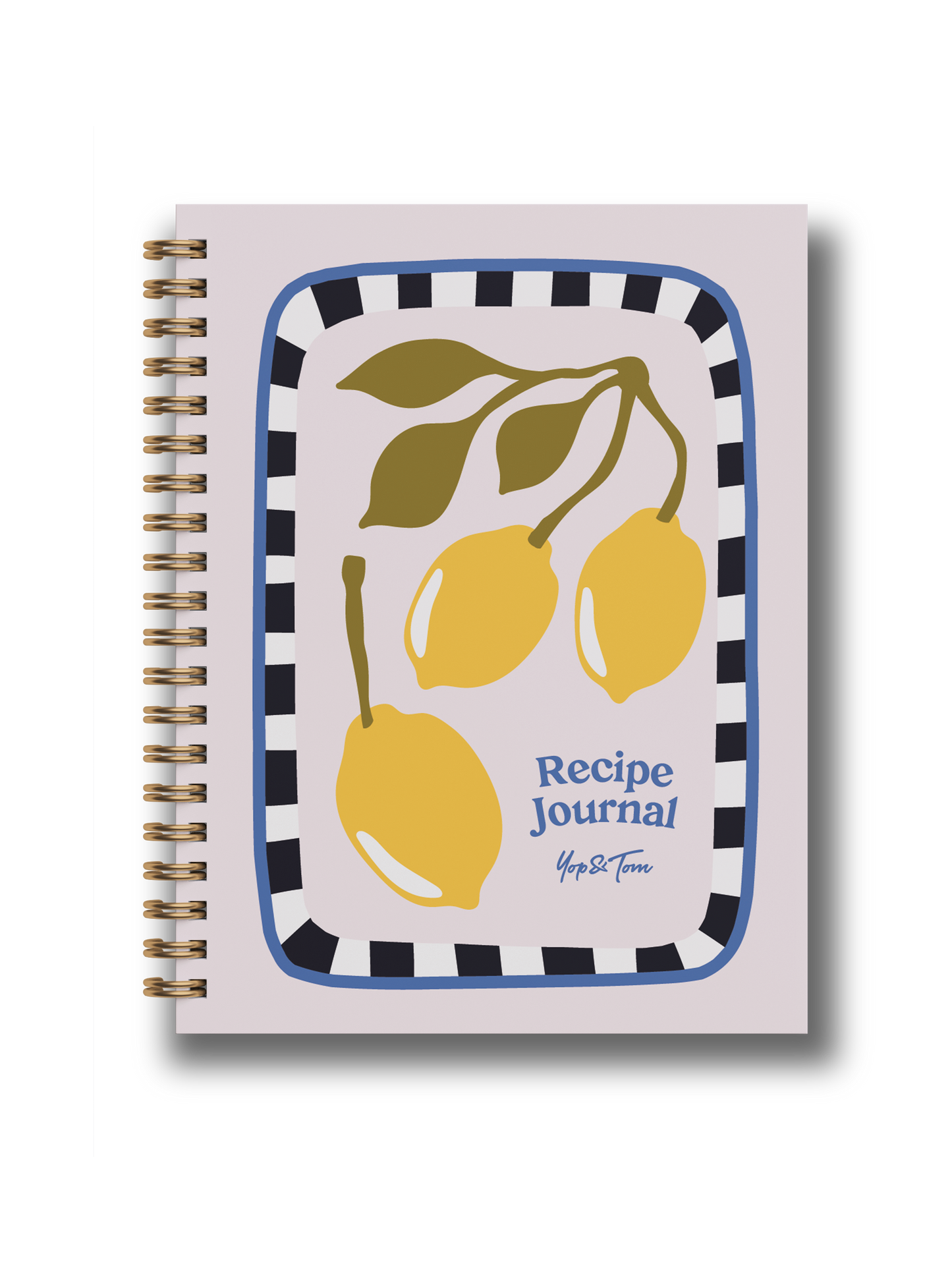 Rezeptbuch Yop & Tom | Journals, Notebooks & Planners - Zitronen-Rezeptjournal | A5 Spiralgebundenes Hardcover-Rezeptbuch