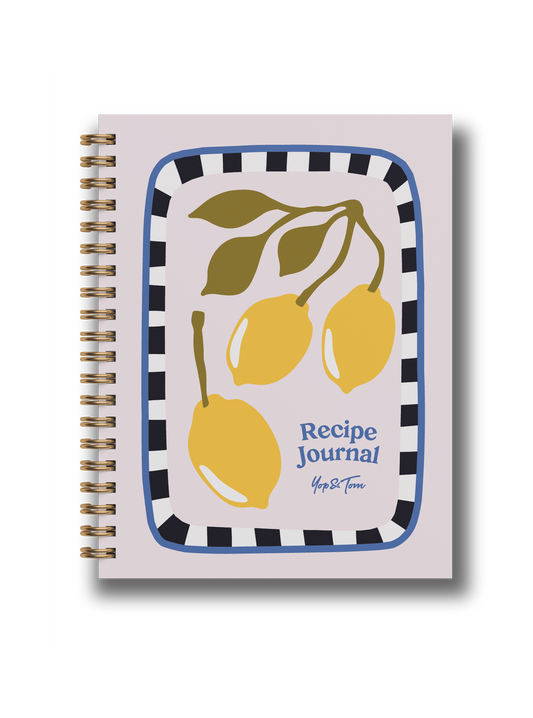 Rezeptbuch Yop & Tom | Journals, Notebooks & Planners - Zitronen-Rezeptjournal | A5 Spiralgebundenes Hardcover-Rezeptbuch