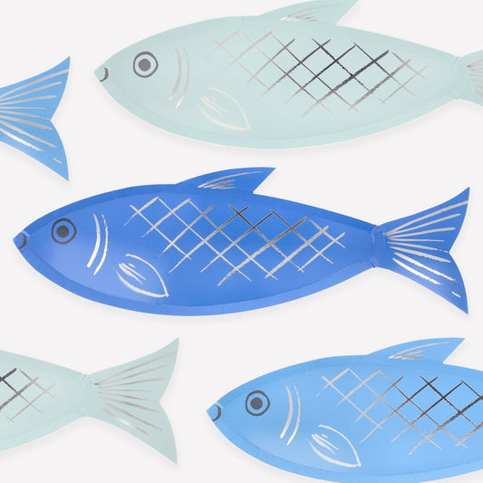 Partyteller in Fischform - Set aus 8 Fischplatten von Meri Mer