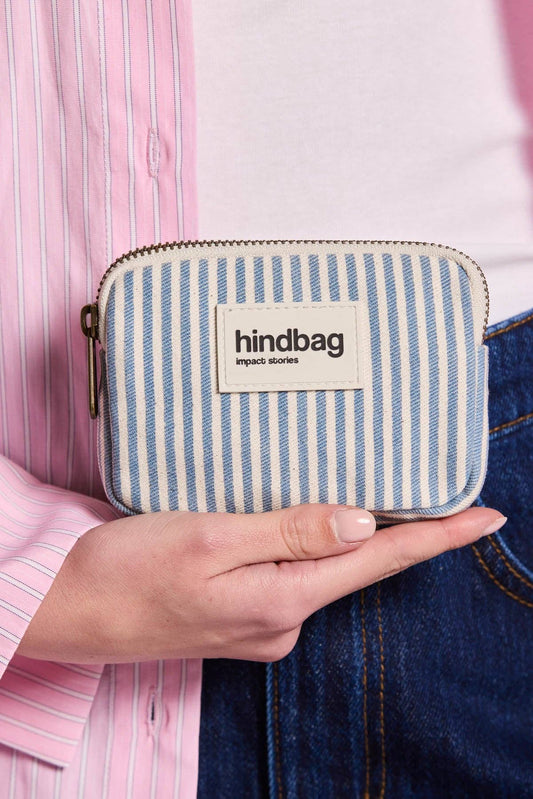 Hindbag - Lili Portemonnaie blau gestreift