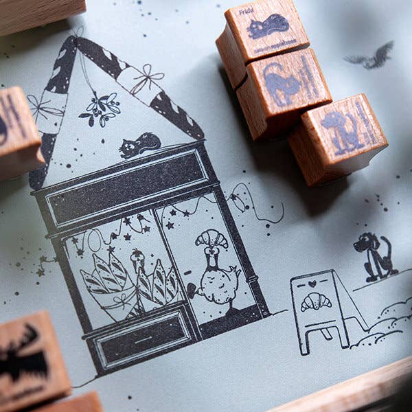 Ministempel Croissant 2 - cats on appletrees