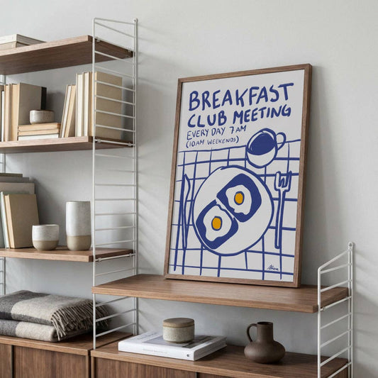 Pictufy - Breakfast Club Eier-Kunstdruck – Naive Küchendekoration