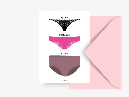 Postkarte Flirt Romance Love- Typealive