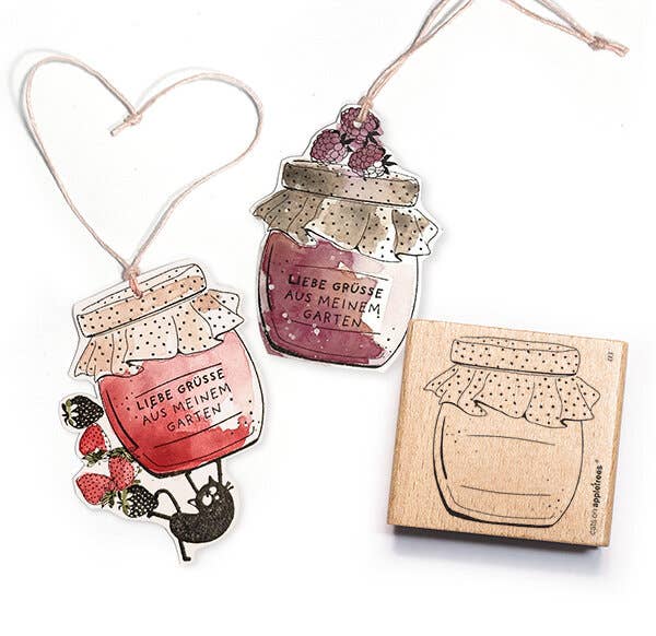 Stempel Marmeladenglas 3 - cats on appletrees