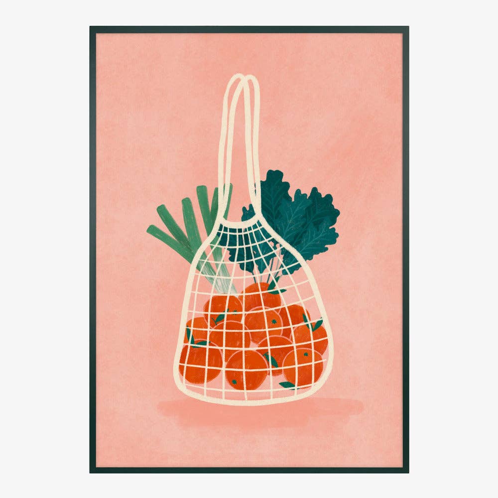 Pictufy Wholesale - Orangen im Netzbeutel Kunstdruck - Malerische Küche